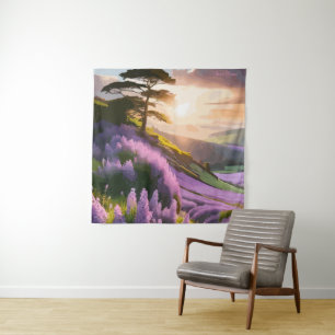 Tenture Fleurs Lilac fleurissent sur la colline au soleil 