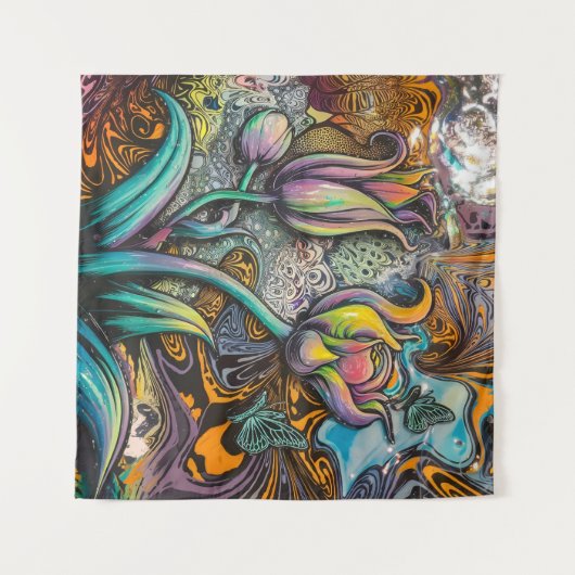 Tenture Fleurs Mandala (Devant (Horizontal))