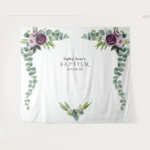 Tenture Fleurs Mauve Violet Eucalyptus Prop Baptême (Devant (Horizontal))