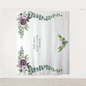 Tenture Fleurs Mauves Fleurs d'Eucalyptus Prop pour Baptêm (Devant)