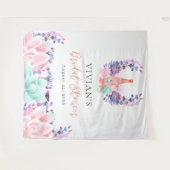 Tenture Fleurs Modernes & Prosecco Succulente Baby Shower (Devant (Horizontal))