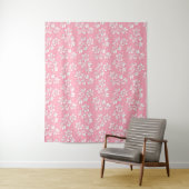 Tenture Fleurs modernes rose blanc verre (En situation)