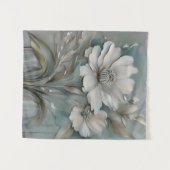 Tenture Fleurs modernes Turquoise clair bleu gris beige bl (Devant (Horizontal))