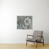 Tenture Fleurs modernes Turquoise clair bleu gris beige bl (En situation (horizontale))