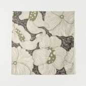 Tenture Fleurs Monochromes Art Nouveau sans couture (Devant (Horizontal))