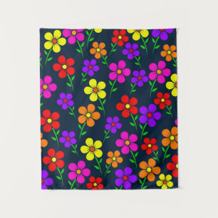Tenture Fleurs multicolores motif floral-34654