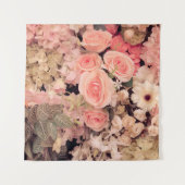 Tenture Fleurs murales texture rétro - Filtre à effet vint (Devant)