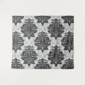 Tenture Fleurs noir-blanc (Devant (Horizontal))