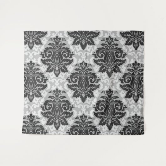 Tenture Fleurs noir-blanc (Devant (Horizontal))