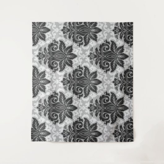 Tenture Fleurs noir-blanc (Devant)