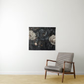 Tenture Fleurs noires et blanches (En situation (horizontale))
