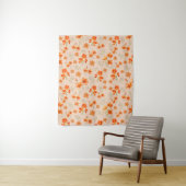 Tenture Fleurs orange avec Feuilles verts (En situation)