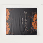 Tenture Fleurs orange élégant fond de mariage (Devant (Horizontal))