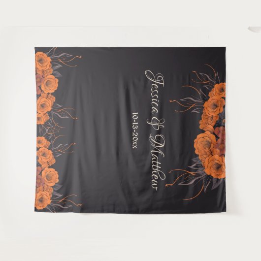 Tenture Fleurs orange Elégant Mariage En Arrière-Plan (Devant (Horizontal))