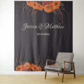 Tenture Fleurs orange Elégant Mariage En Arrière-Plan (En situation)