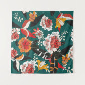 Tenture Fleurs orange et blanc : illustration transparente (Devant (Horizontal))