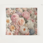 Tenture Fleurs Pastel Modèle Floral Rose Chic Usé (Devant (Horizontal))