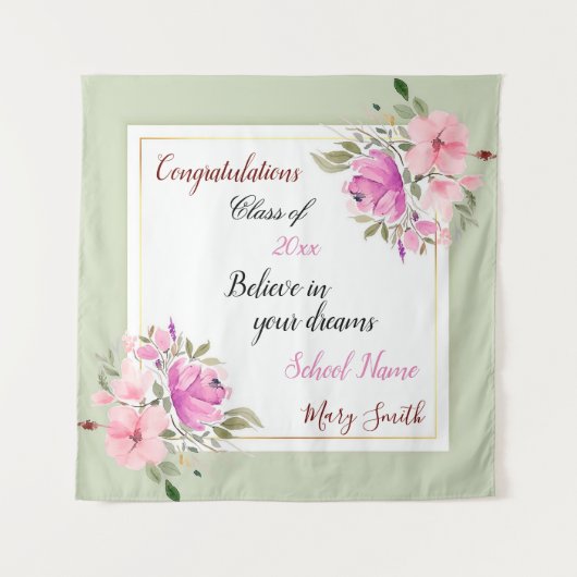 Tenture Fleurs Populaires Personnaliser Rose Violet (Devant)