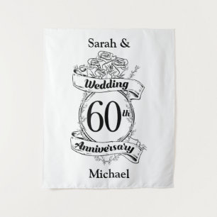Tenture Fleurs pour les 60 ans de mariage de diamant