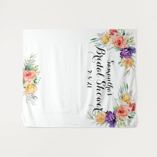 Tenture Fleurs pour une Baby Shower de Mariée Toile de Fon (Devant (Horizontal))