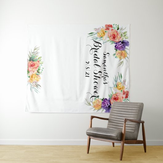 Tenture Fleurs pour une Baby Shower de Mariée Toile de Fon (En situation (horizontale))