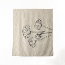 Fleurs Ranunculus sur lin