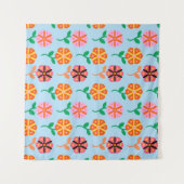 Tenture Fleurs rétro (Devant (Horizontal))