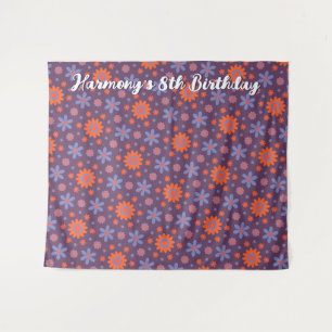 Tenture Fleurs Rétro Bonheur Motif Hippie Mignon des Année