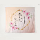 Tenture Fleurs rose poudré or rose gold pour enterrement d (Devant (Horizontal))