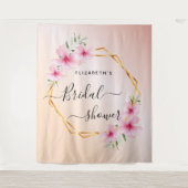 Tenture Fleurs rose poudré or rose gold pour enterrement d (Devant)