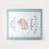 Tenture Fleurs rose sur bordure en coquille Bachelorette  (Devant (Horizontal))