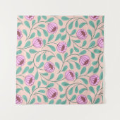 Tenture Fleurs roses (Devant (Horizontal))