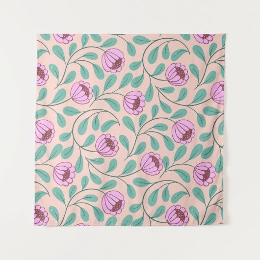 Tenture Fleurs roses (Devant (Horizontal))