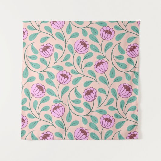 Tenture Fleurs roses (Devant)