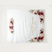 Tenture Fleurs roses Bourgogne Mariage Photobooth (Devant (Horizontal))