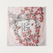 Tenture Fleurs roses de Paris (Devant (Horizontal))