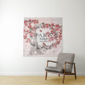 Tenture Fleurs roses de Paris (En situation)