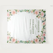 Tenture Fleurs roses élégantes blush Fond bohème de mariag (Devant (Horizontal))