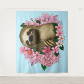 Tenture Fleurs roses parentes (Devant)