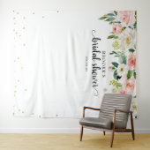 Tenture Fleurs roses pastel pour douche de mariée Photo (En situation (horizontale))