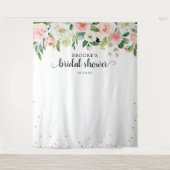 Tenture Fleurs roses pastel pour douche de mariée Photo (Devant)