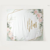 Tenture Fleurs roses rousses eucalyptus or 70e anniversair (Devant (Horizontal))