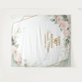 Tenture Fleurs roses rousses eucalyptus or 90e anniversair (Devant (Horizontal))