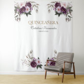 Tenture Fleurs roses violettes Rose Gold QUINCEAÑERA Acces (En situation)