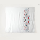 Tenture Fleurs Rouges et Bleues Mariage Floral (Devant (Horizontal))