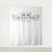 Tenture Fleurs Rouges et Bleues Mariage Floral (Devant)