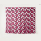 Tenture Fleurs rouges sur fond blanc, aquarelle. (Devant (Horizontal))