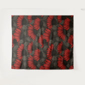 Tenture Fleurs rouges sur marron (Devant (Horizontal))