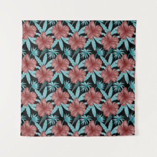 Tenture Fleurs rouges tropicales sans coutures motif et fe