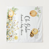 Tenture Fleurs Rustiques Fête de Naissance Oh Bébé Abeille (Devant (Horizontal))